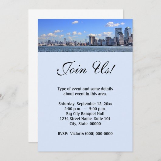 Invitations Skyline de New York (Devant / Derrière)