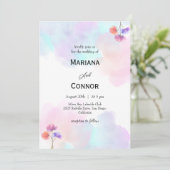 Invitations Soft Rose & Blue Wedding (Debout devant)
