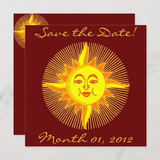 Invitations Solaires Souriantes (Devant / Derrière)