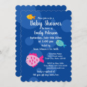 Invitations sous-marine à thème bébé (Devant / Derrière)