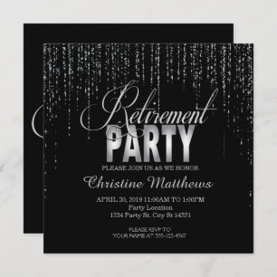 Invitations Sparkle, Silver Retirement Party