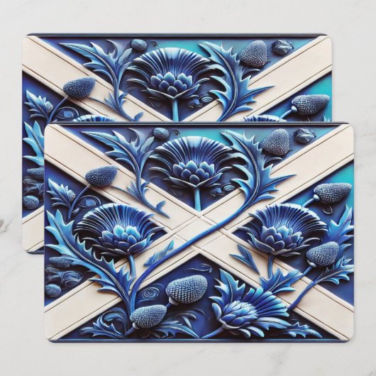 Invitations spéciales avec Scottish Thistles (Devant / Derrière)