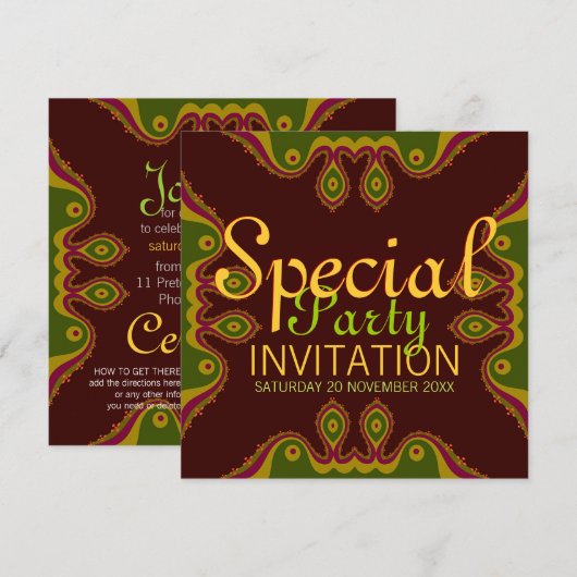 Invitations spéciales de la déesse du désert (Devant / Derrière)