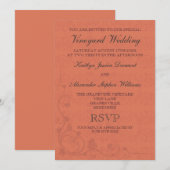 Invitations spéciales de mariage dans les vignoble (Devant / Derrière)