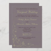 Invitations spéciales de mariage dans les vignoble (Devant / Derrière)