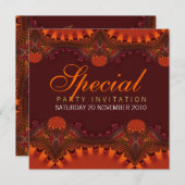 Invitations spéciales Orange Elegance (Devant / Derrière)
