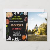 Invitations sportives avec photo (Devant)