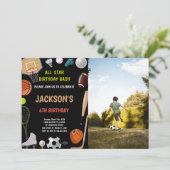 Invitations sportives avec photo (Debout devant)