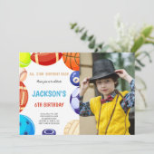 Invitations sportives avec photo (Debout devant)