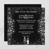 Invitations squelettiques gothiques de jeunes (Devant / Derrière)