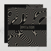 Invitations Style noir et blanc Impression Abstrai (Devant / Derrière)