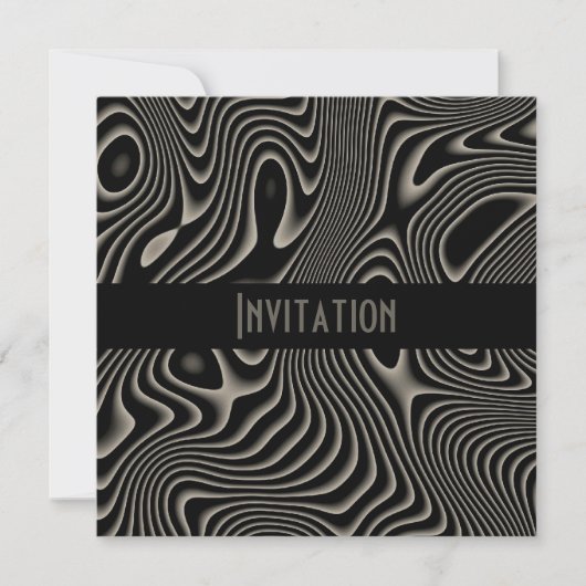 Invitations Style noir et blanc Impression Abstrai (Devant)