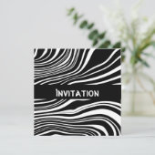 Invitations Style noir et blanc Impression Abstrai (Debout devant)