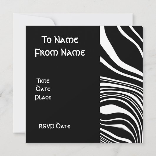 Invitations Style noir et blanc Impression Abstrai (Dos)