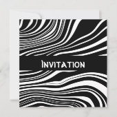 Invitations Style noir et blanc Impression Abstrai (Devant)