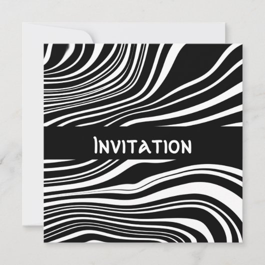 Invitations Style noir et blanc Impression Abstrai (Devant)
