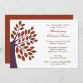 Invitations stylées pour l'arbre d'automne (Devant / Derrière)