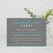 Invitations stylish Bachelorette Party (Turquoise) (Debout devant)