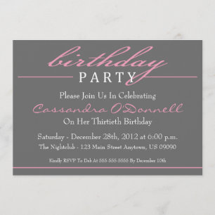 Invitations stylish Birthday Party (Rose)