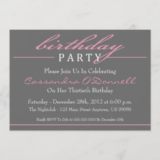 Invitations stylish Birthday Party (Rose)