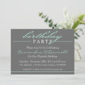Invitations stylish Birthday Party (Vert) (Debout devant)
