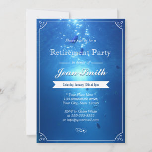 Invitations Stylish Undersea Blue Retirement Party