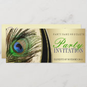 Invitations Stylissantes Peacock Gold Satin (Devant / Derrière)