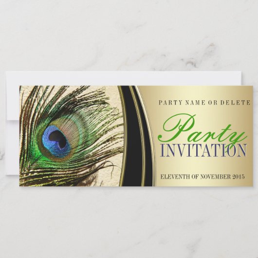 Invitations Stylissantes Peacock Gold Satin (Devant)