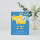 Invitations submersibles jaunes de fête (Debout devant)