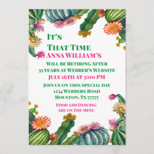 Invitations Succulentes de Cactus Retirement Party