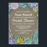 Invitations Succulentes de la nuptiale Rustic Burl<br><div class="desc">Succulent et Rustique Burlap Bridal Shower Invitations - présente un arrière - plan de burlap avec des succulents aquarelles et une typographie élégante. Voir la collection complète de modèles correspondants sur cette page.</div>