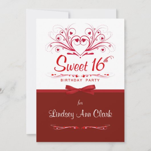 Invitations sucrées à la fête du 16e anniversaire (Devant)