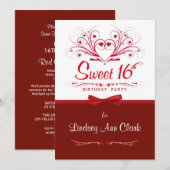 Invitations sucrées à la fête du 16e anniversaire (Devant / Derrière)