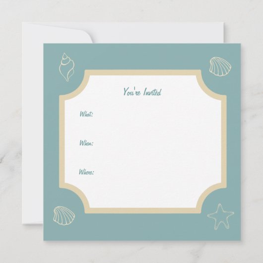 Invitations Summer Seashell Beach Party (Dos)