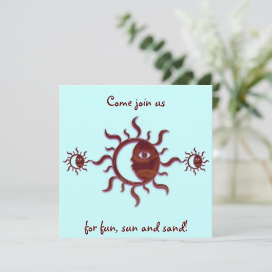 Invitations Sun et Moon personnalisables (Debout devant)