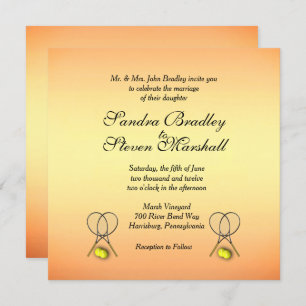 Invitations Sunset Tennis Wedding