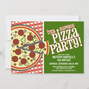 Invitations Super 16 Pizza Party