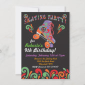 Invitations super Black Roller Skating Party (Devant)