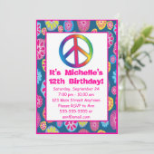 invitations super de fête d'anniversaire de paix (Debout devant)