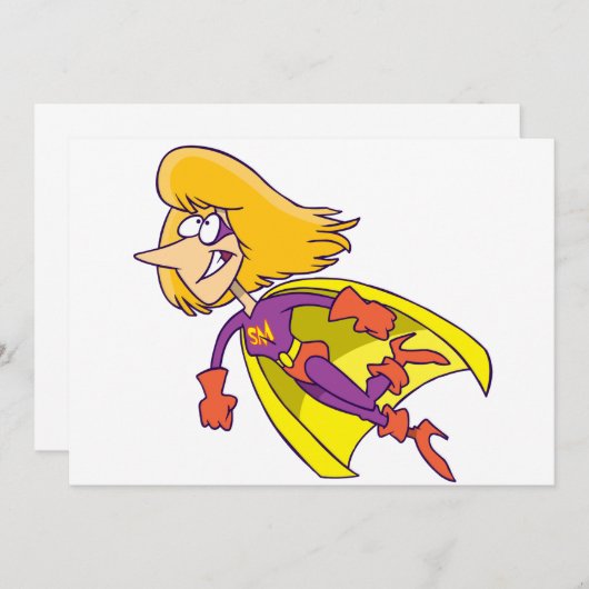 Invitations Super Maman (Devant / Derrière)