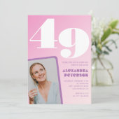 Invitations Super rose 49e anniversaire Retro Phot (Debout devant)