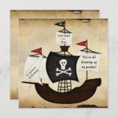 Invitations sur la carte des fêtes en costume de b (Devant / Derrière)