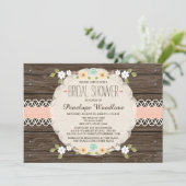 INVITATIONS SUR LA DOUCHE DE BOHO FLORAL RUSTIQUE  (Debout devant)