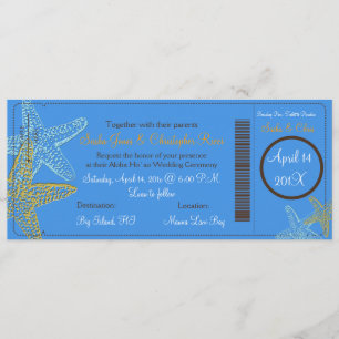 INVITATIONS SUR LES MARIAGES DE STARFISH BLEU