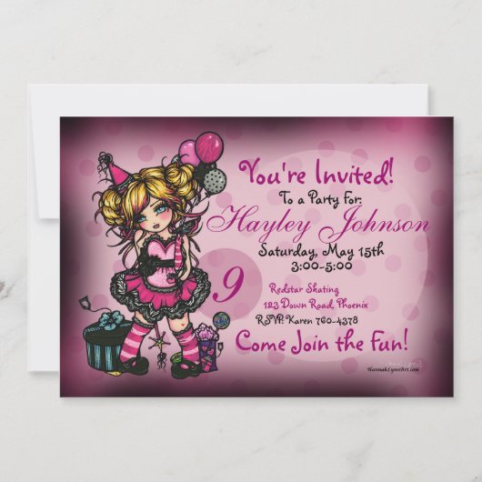 Invitations sur mesure de la Princesse Fairy (Devant)