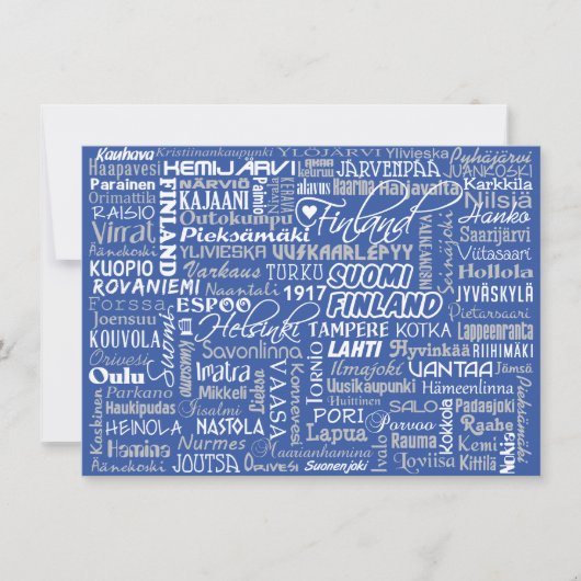 Invitations sur mesure des villes finlandaises (Devant)