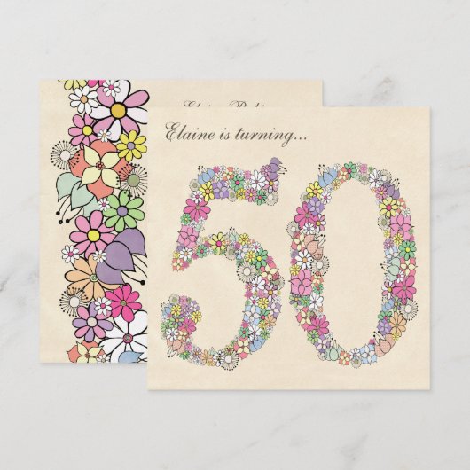 Invitations sur mesure du Printemps du 50e anniver (Devant / Derrière)