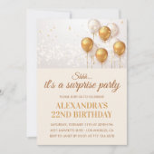 Invitations Surprise 22e anniversaire Gold (Devant)
