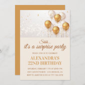 Invitations Surprise 22e anniversaire Gold (Devant / Derrière)