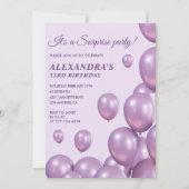 Invitations Surprise 53e anniversaire Ballons viol (Devant)